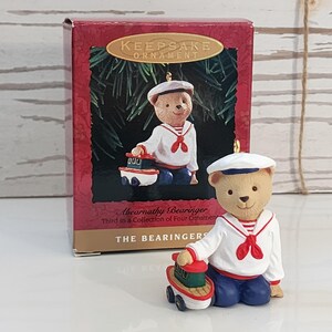 Vintage Hallmark Abearnathy Bearinger Ornament: Nautical Boy Bear, 1993