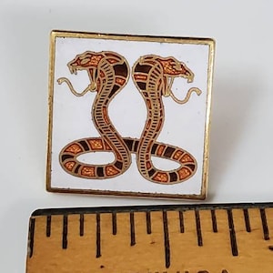 Two Headed Cobra Lapel Pin, Snake Pin, Mythology Snake, Magic Snake, Wisdom Good Luck, Rebirth