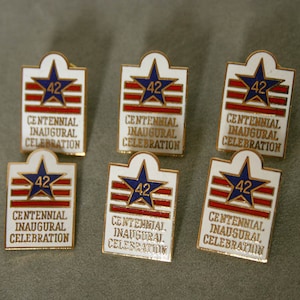 VTG Lapel Pins, 42 Centennial Inaugural Celebration, Clinton