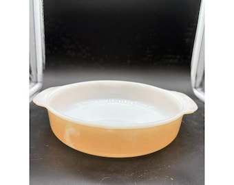 Vintage Anchor Hocking Fire King Peach Luster 8 Inch Round Casserole Dish 450