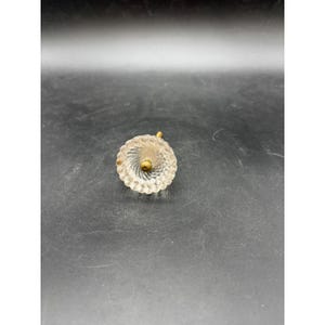 Vintage Style Clear Fluted Glass Drawer Pull Knob Antiqued Brass Hardware