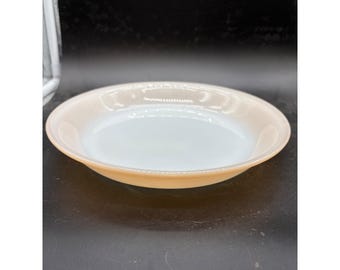 Vintage Anchor Hocking Fire-King Peach Lustre Milk Glass Pie Plate 9 Inch Dish
