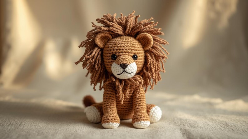 Realistic Lion Amigurumi Crochet Pattern PDF | Lifelike Plush Toy ...