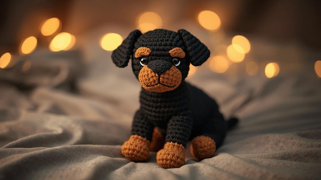 Realistic Rottweiler Crochet Pattern PDF, Amigurumi Dog Pattern ...