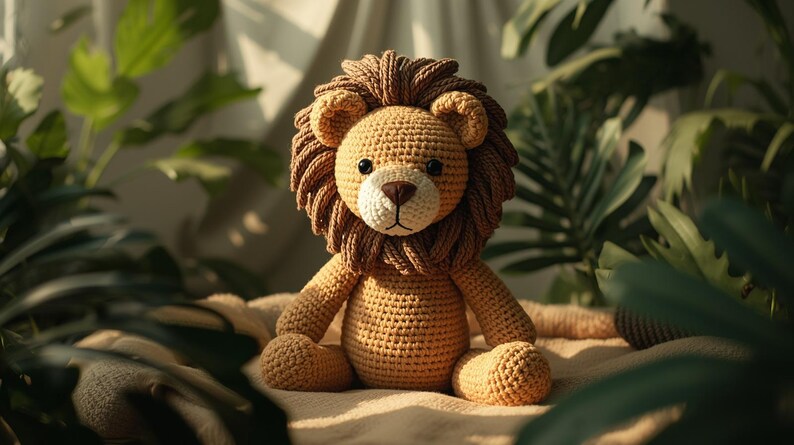 Realistic Lion Amigurumi Crochet Pattern PDF | Lifelike Plush Toy ...