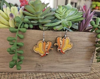 Bread-and-Butterfly Earrings | Wonderland Inspired Dangle Earrings | Fantasy Butterfly Jewelry | Whimsical Storybook Earrings