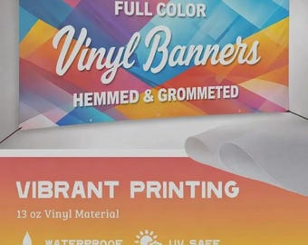 Pancartas de vinilo personalizadas a todo color: pancartas personalizadas y duraderas para uso en interiores y exteriores.