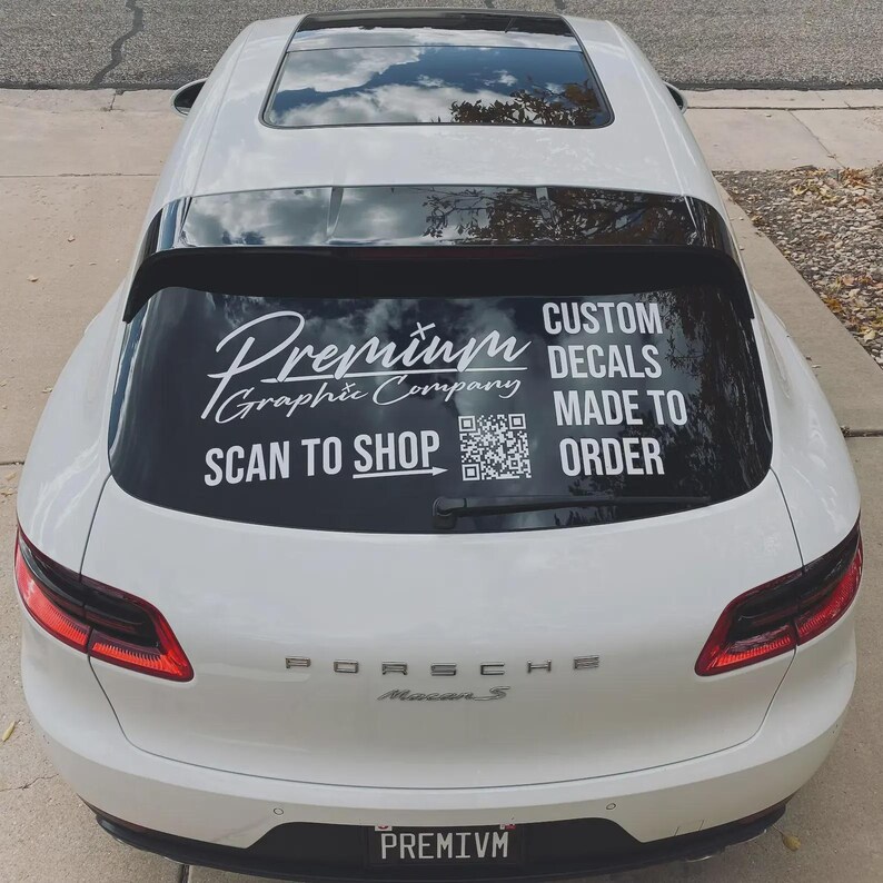Back Window Decal – Custom Logo, Text, QR Code or Artwork Sticker for ...
