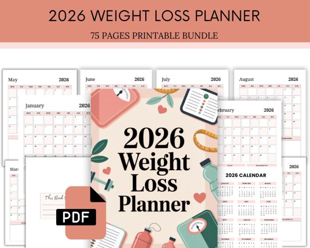 2026 Weight Loss Planner - Workout Planner - Grocery List - Fitness ...