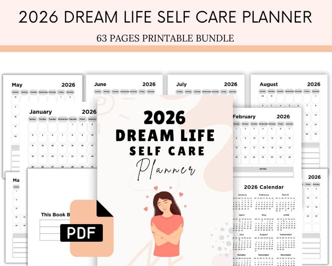 2026 Dream Life Self Care Planner - Gratitude Journal - Life Goal ...
