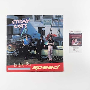 Stray Cats | Brian Setzer, Slim Jim Phantom, Lee Rocker | Signerat skivalbum LP | Certifierad av JSA