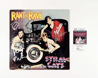 Stray Cats Brian Setzer, Slim Jim Phantom, Lee Rocker Autographed Record Album LP | Certified by JSA