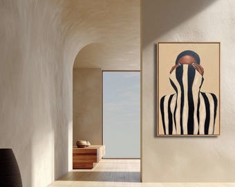 Afrocentric Wall Art, Black Woman Minimalist Print, Modern African Decor (Digital Download)
