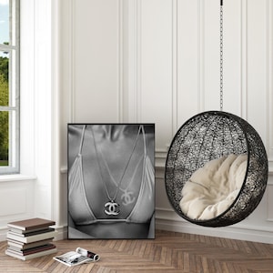 Chic svartvit modeväggkonst utskrivbar minimalistisk lyxig poster modern inredning (direkt nedladdning)