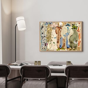 Lámina abstracta para pared, pintura orgánica en tonos neutros, decoración minimalista (descarga digital)