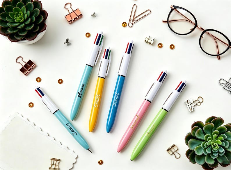 Personalized 4-Color Ballpoint Pen, Custom Engraved Multi-Purpose Pen, Great Gift for Office, School or Birthdays image 5