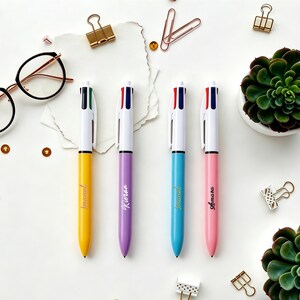 Personalized 4-Color Ballpoint Pen, Custom Engraved Multi-Purpose Pen, Great Gift for Office, School or Birthdays image 3