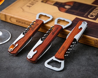 Custom Engraved Wine Bottle Opener,Personalized wine cork screws,Custom Bottle Opener,The perfect gift for the groomsmen,Groomsmen Gift