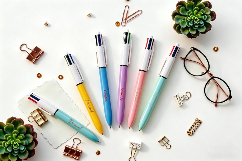 Personalized 4-Color Ballpoint Pen, Custom Engraved Multi-Purpose Pen, Great Gift for Office, School or Birthdays image 6