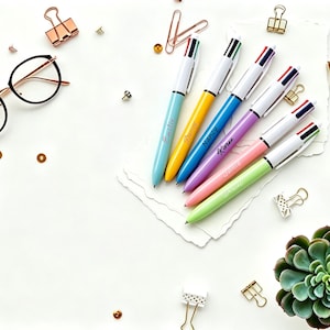 Personalized 4-Color Ballpoint Pen, Custom Engraved Multi-Purpose Pen, Great Gift for Office, School or Birthdays image 2