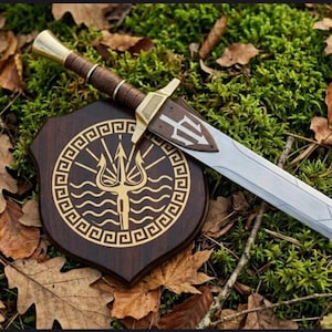 Handgemaakte Percy Jackson Riptide-zwaardreplica: roestvrijstalen langzwaard-cosplayprop