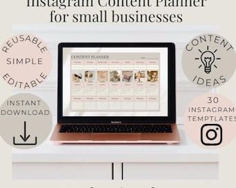 Instagram Content Planner Canva Template |Minimal Feminine Social Media Planner |Small Business Instagram Templates