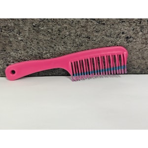 Vintage 1980s Goody Unbreakable Detangler Wet Comb 6.5 " Pink Dipped Tip