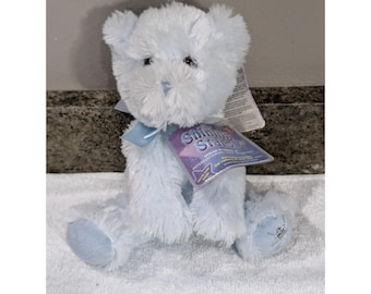 Russ Berrie Shining Stars 10" Blue Bear Plush with Sealed Code NWT