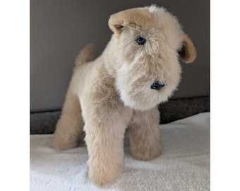 Tan Wheaton Terrier Dog Plush Hand Sewn Fur Heard Realistic Stuffed Toy TEAR/Rip