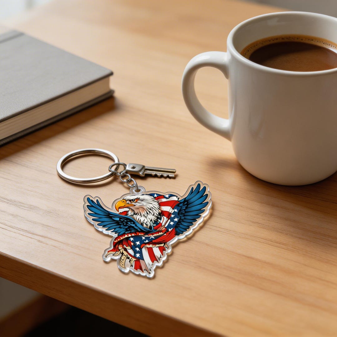 Keychain Patriotic American Tattoo Style Gift for Him - Etsy