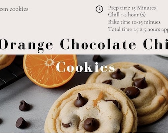 Orange Chocolate Chip Cookies Recipe, Homemade Recipe, Cookie Recipe