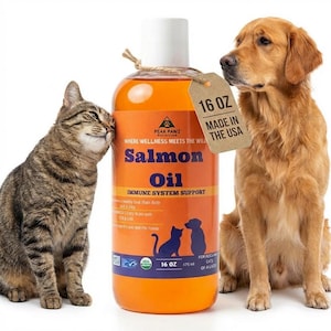 Salmon Oil for Dogs and Cats 16 oz Healthy Skin and Coat Fish Oil Omega 3 EPA DHA Supports Joint & Bone Health Allergy, Inflammation Defense