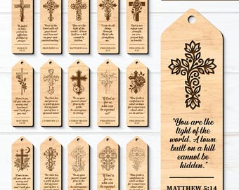 Kreuzzeichen Lesezeichen Laser geschnitten, Bibel Lesezeichen Laser geschnitten, Blumen Bibel Lesezeichen Laser geschnitten, Holz Lesezeichen, Lesezeichen in der christlichen Schrift