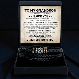 Till mitt barnbarn läderarmband, present till barnbarn