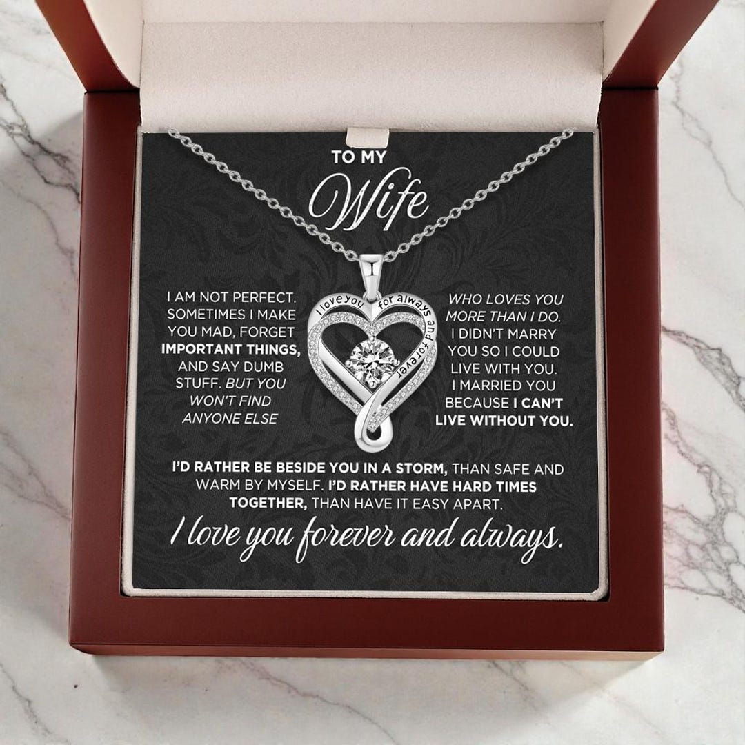 Wife Heart Necklace - Forever Love, Anniversary Gift