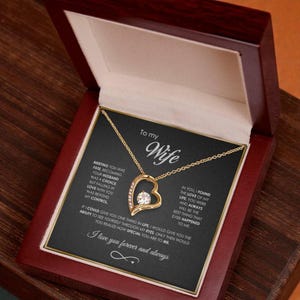 Till min fru hjärthalsband, guld- eller silverpläterad, sentimental present