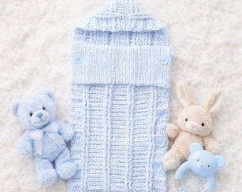 Patrón de saco de dormir para bebé a crochet, con capucha (Descargar PDF)