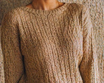Patrón PDF para jersey de punto acogedor / Patrón digital para tejer a crochet y a dos agujas para mujer (descarga gratuita)