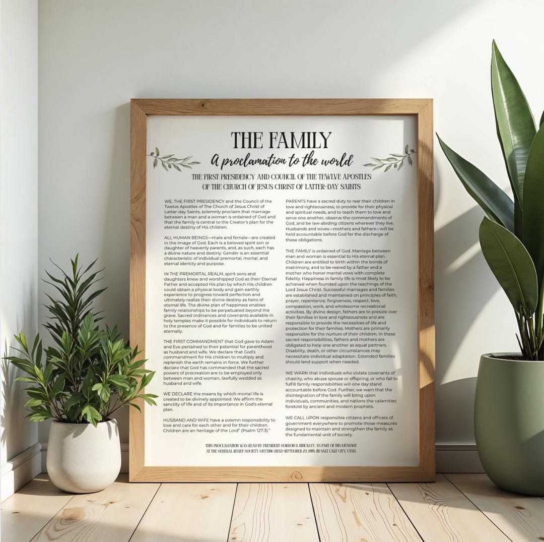 The Family Proclamation Printable Wall Art LDS Latter Day Saint Art