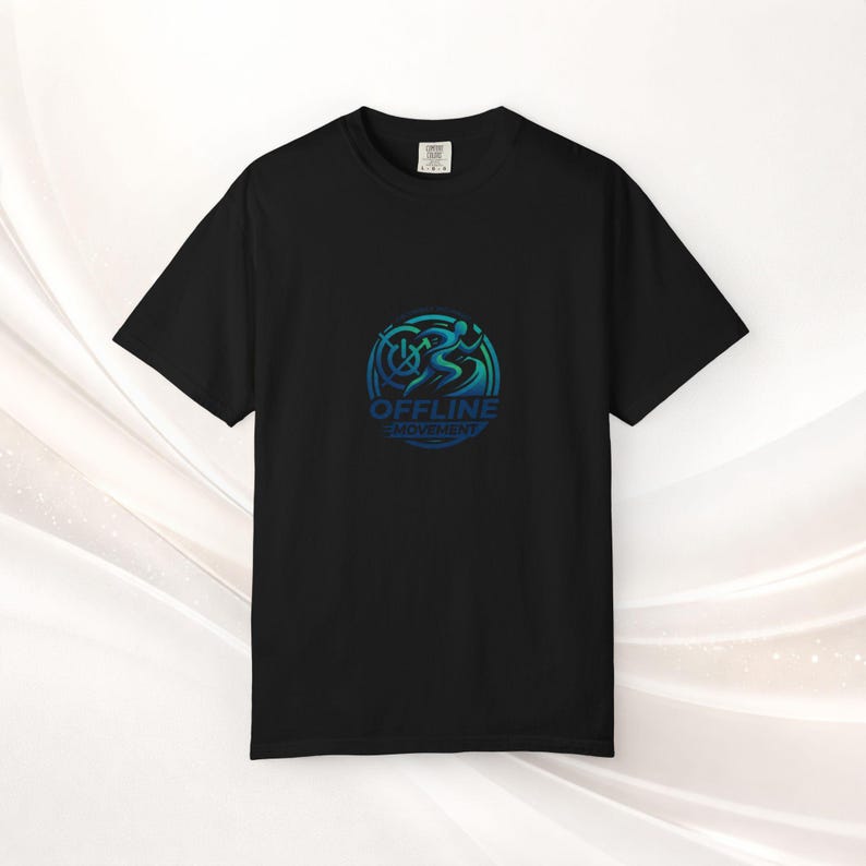 Offline Movement logo T-shirt | Cycling runner emblem, Disconnet, Reconnet Black