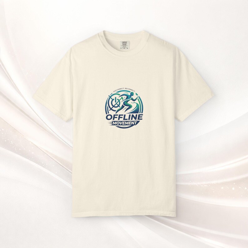 Offline Movement logo T-shirt | Cycling runner emblem, Disconnet, Reconnet Ivory