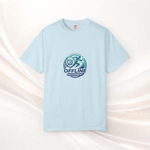 Offline Movement logo T-shirt | Cycling runner emblem, Disconnet, Reconnet Chambray