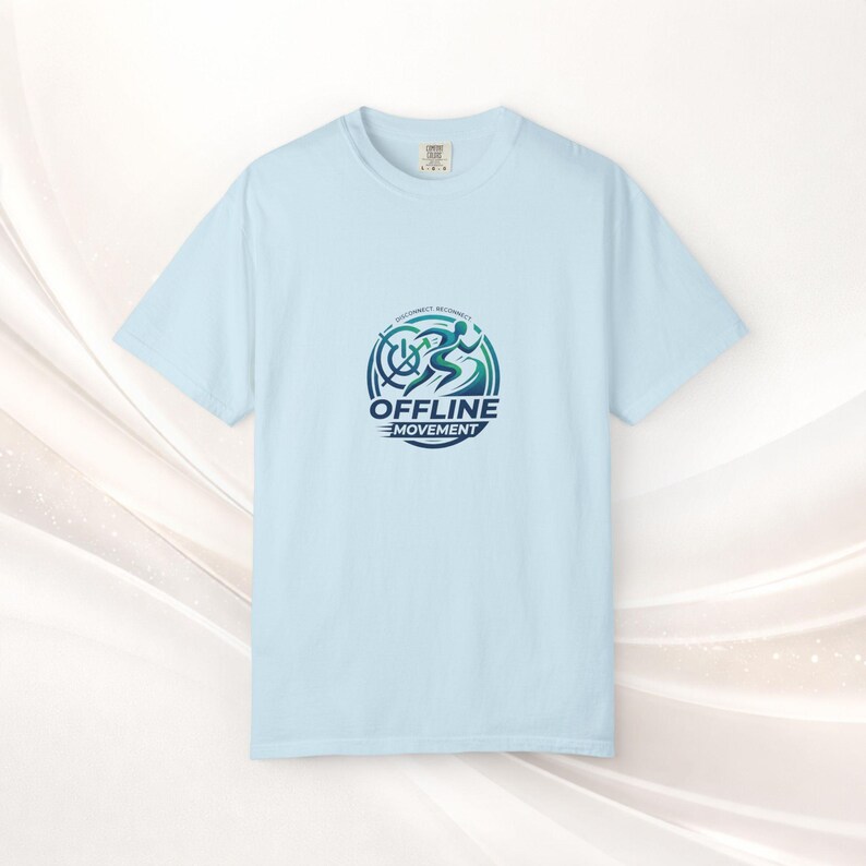 Offline Movement logo T-shirt | Cycling runner emblem, Disconnet, Reconnet Chambray