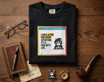 Pun-Dit Cartoon Cat I Have a Pun for Every Situation T-Shirt