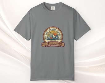 Global Adventures Club T-shirt | Vintage Mountain Travel Badge Tee , Gift