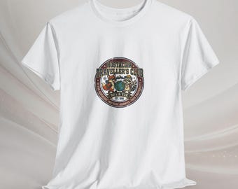 Fox and Raccoon Adventure Traveler Patch Travelers Club T-Shirt | Vintage Camper RV Graphic Tee