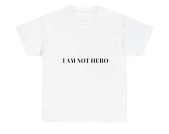 ICH BIN NICHT HELD Shirt | T-Shirt, minimale Textgrafik, weißes T-Shirt