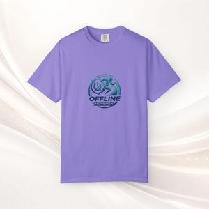 Offline Movement logo T-shirt | Cycling runner emblem, Disconnet, Reconnet Violet
