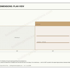 8x12 Chicken Coop Plans for 12-19 Hens, Gable Hen House Blueprint PDF, Large DIY Backyard Build with Cut List and Covered Run Design image 5