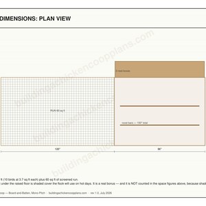 Modern Chicken Coop Plans 6x8 for 7-10 Hens, Board and Batten Hen House Blueprint PDF, DIY Walk In Build with Cut List, Run Design image 5